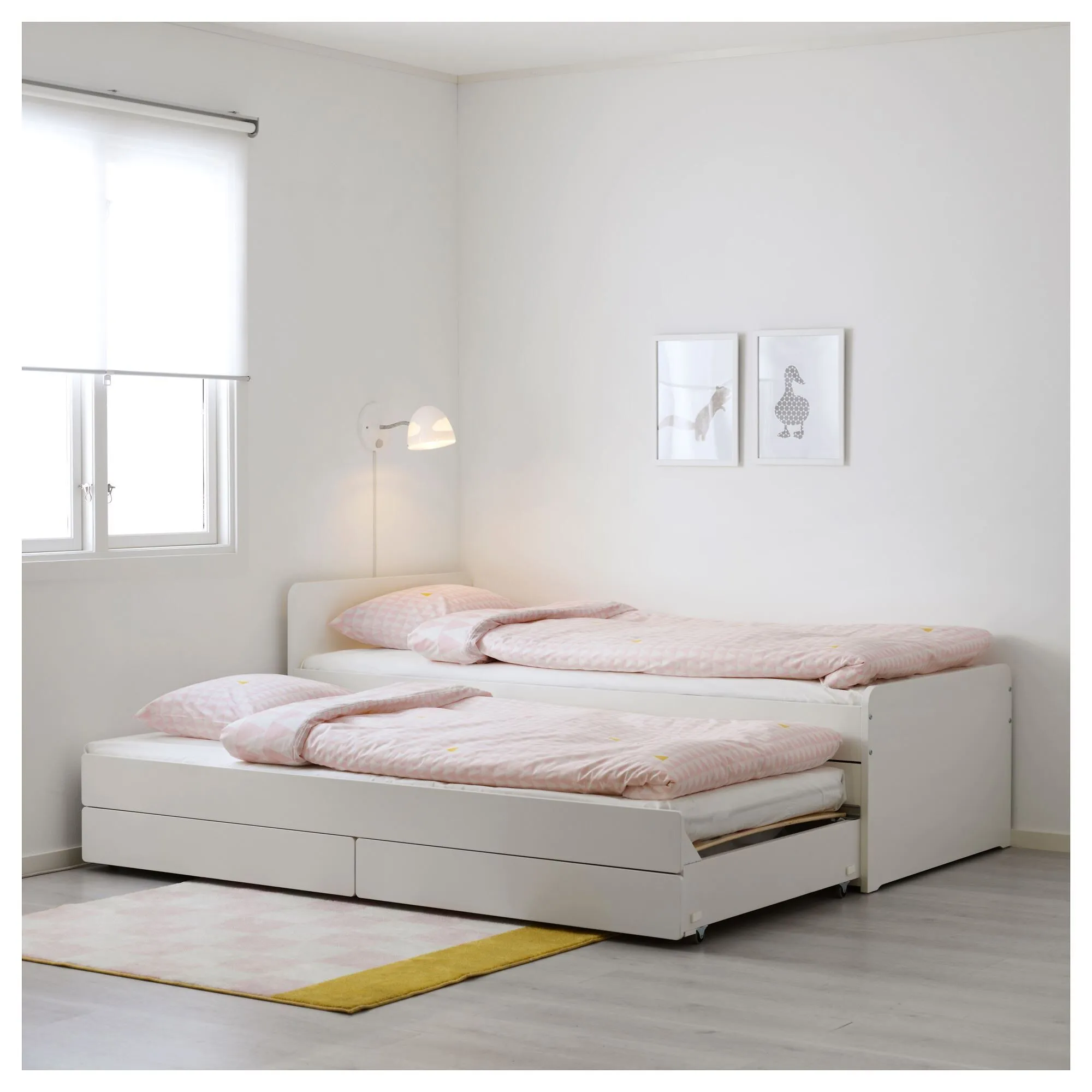 Детская дополнительная кровать, белая, 90x200 см, SLÄKT/LURÖY IKEA — фото 2