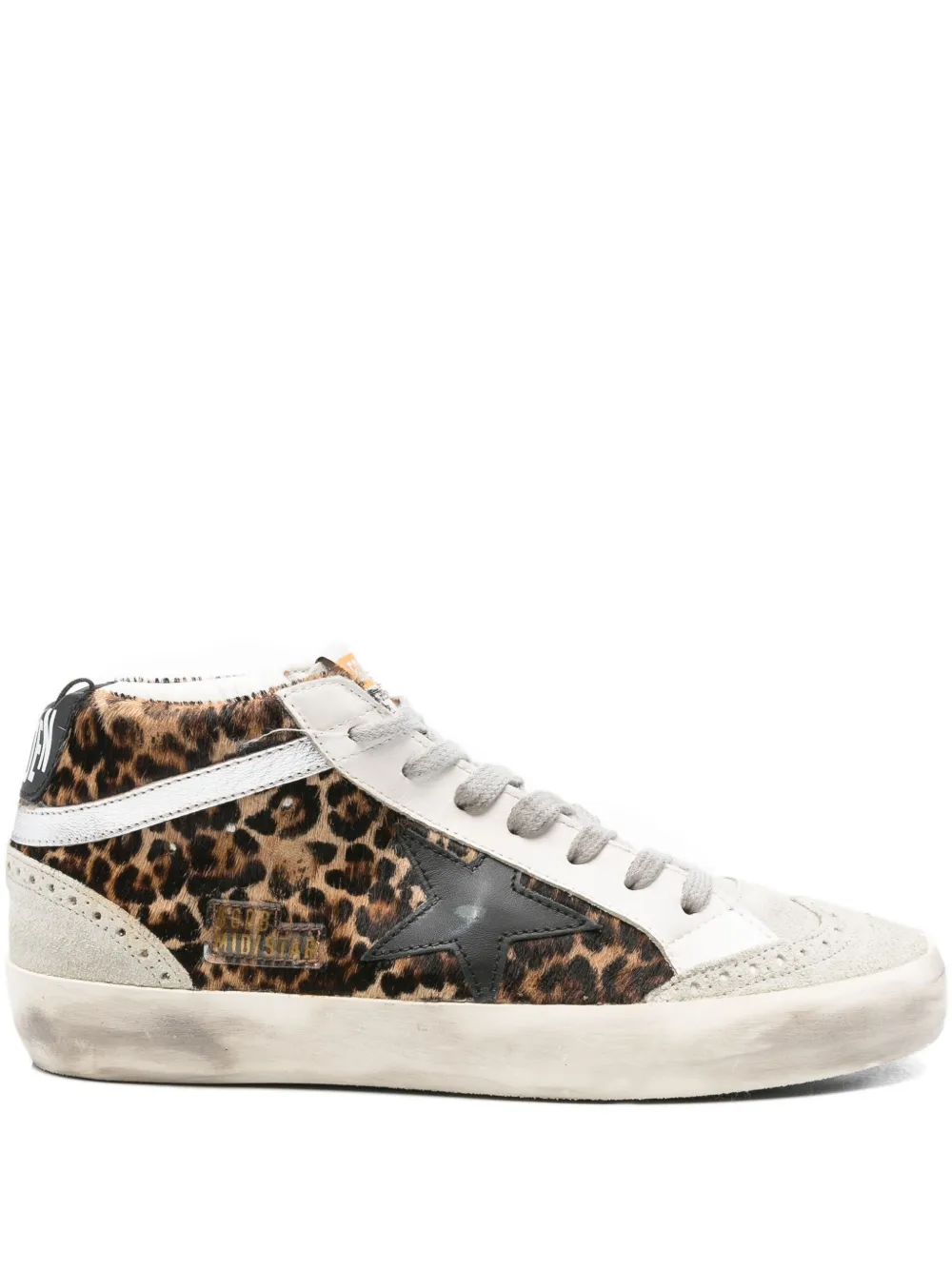 Кеды Mid Star с леопардовым принтом GOLDEN GOOSE, серый