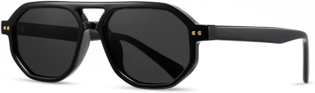 

Ретро-солнцезащитные очки с двойной перемычкой для женщин, роскошные поляризованные солнцезащитные очки, модные солнцезащитные очки с градиентной защитой UV400 для мужчин, солнцезащитные очки с заклепками SZVVBKK, Black Grey