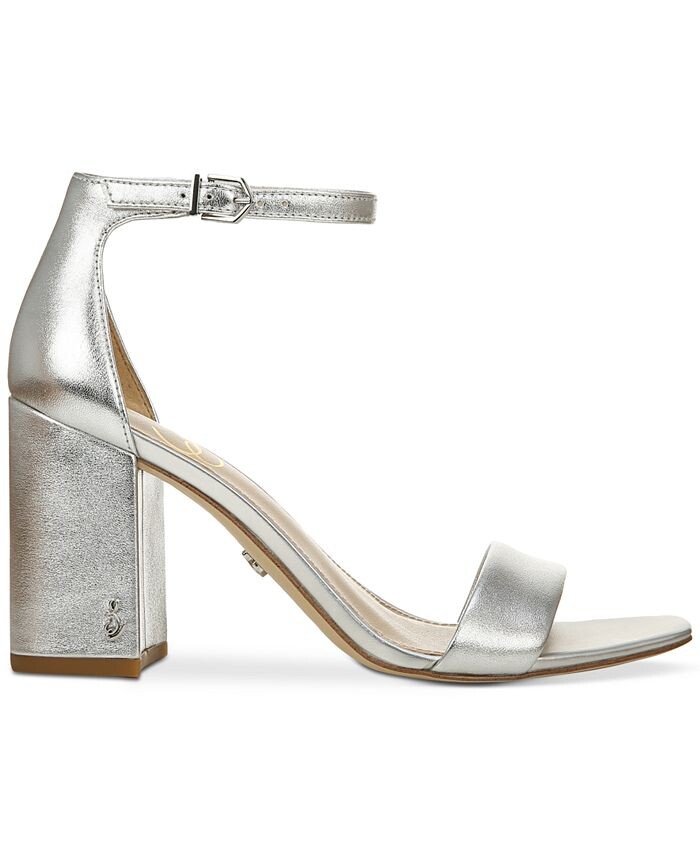 Женские босоножки Daniella из двух частей на блочном каблуке Sam Edelman, серебро — фото 2