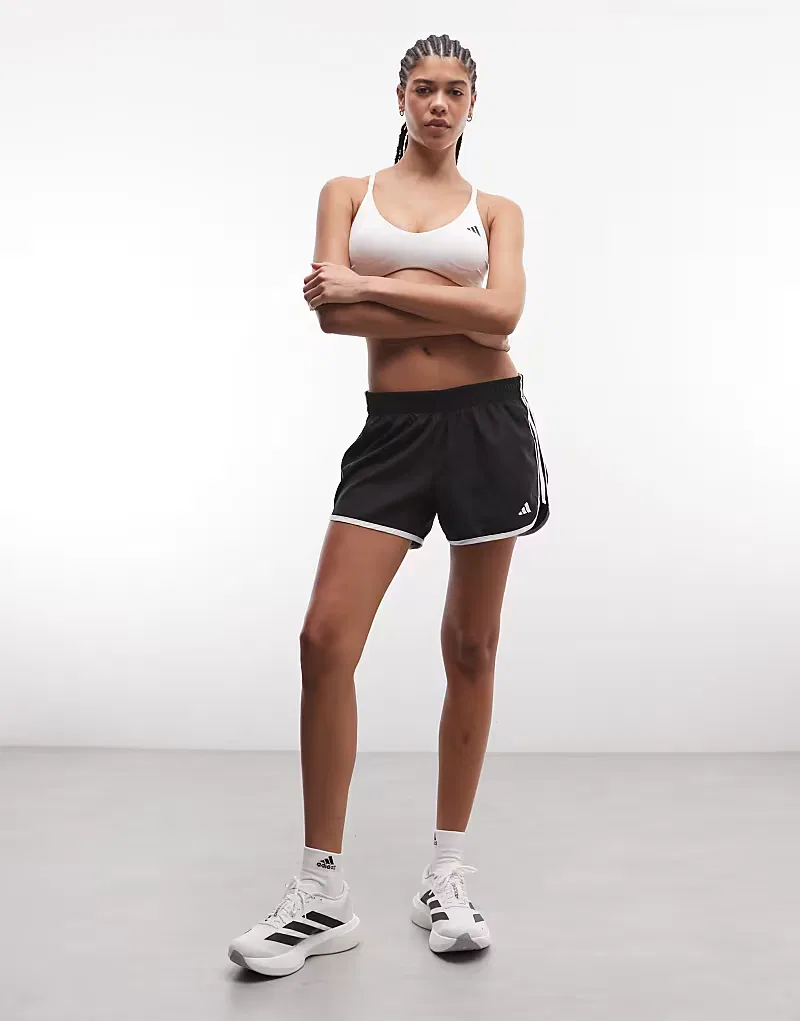 Спортивный бюстгальтер Adidas Performance Training Optime Essentials с легкой поддержкой, белый — фото 2