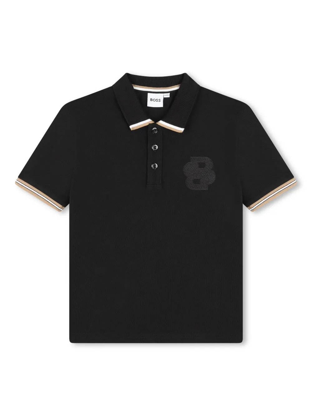 

Рубашка поло с вышитым логотипом BOSS Kidswear, черный