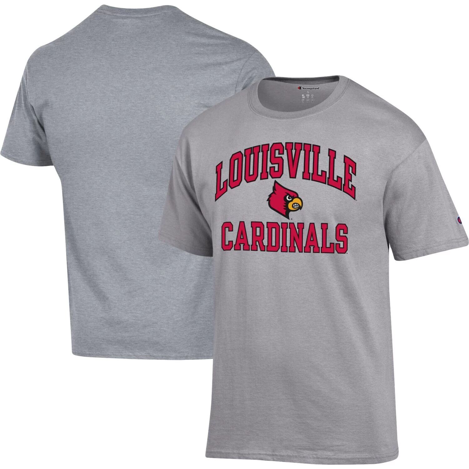 

Мужская футболка Champion Heather Grey Louisville Cardinals High Motor