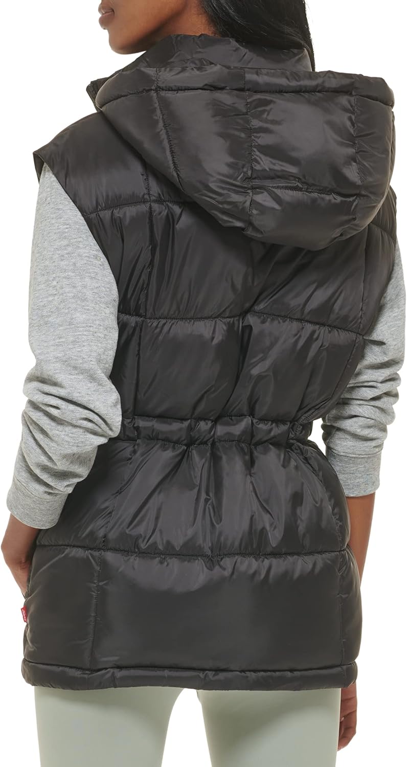 Женская стеганая куртка-пуховик Levi's Megan с капюшоном, Black Vest — фото 4