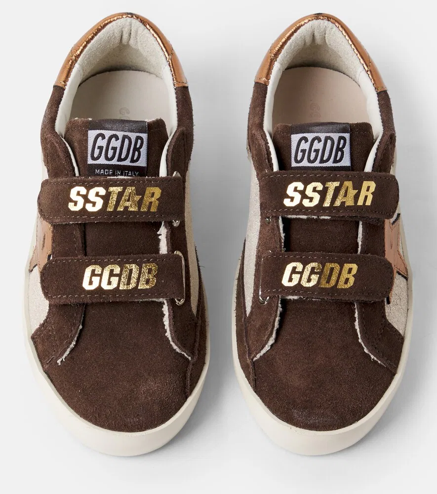 Замшевые кроссовки в стиле олдскул Golden Goose Kids, коричневый — фото 4