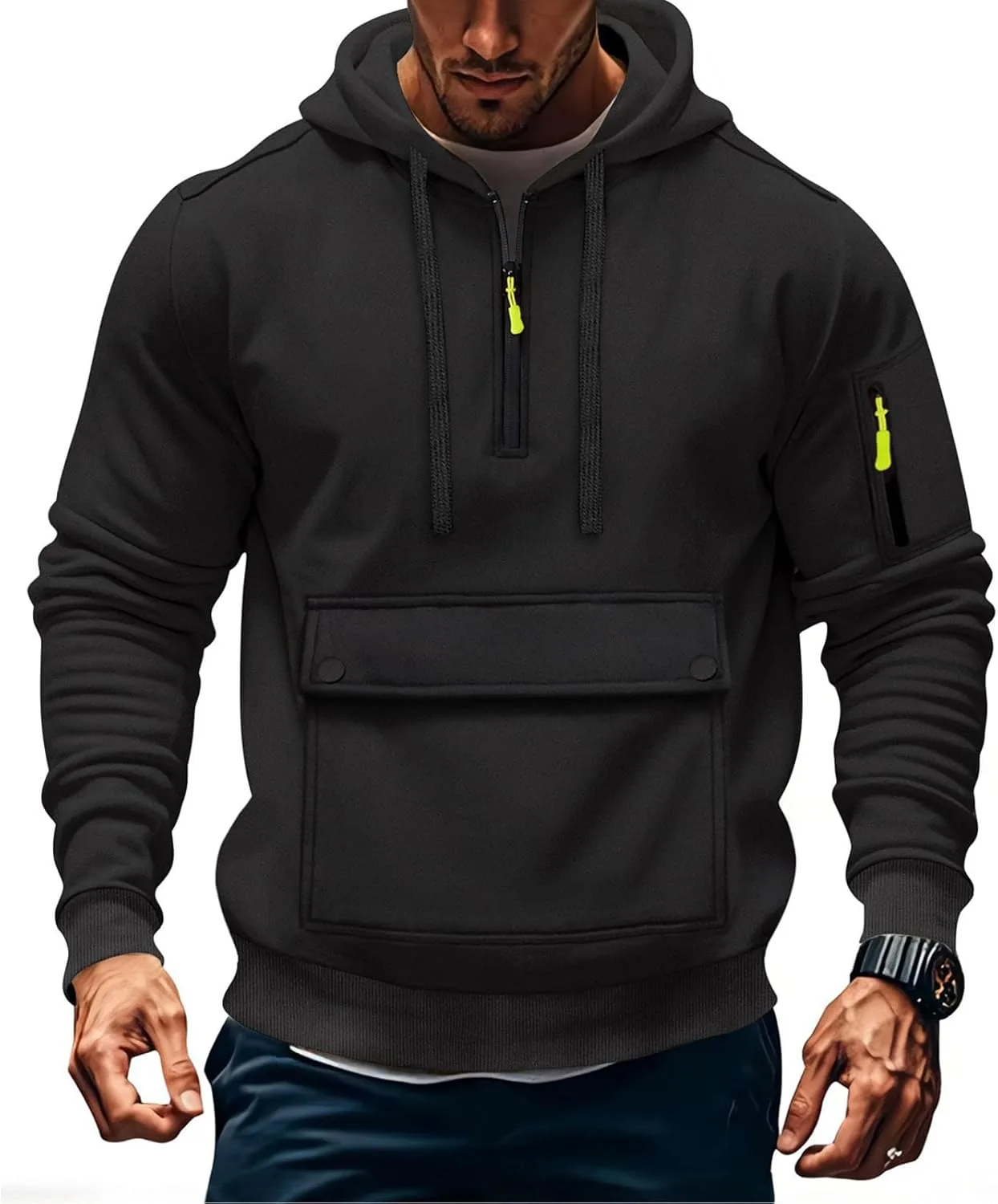 

Мужской худи с капюшоном на молнии и карманом betible