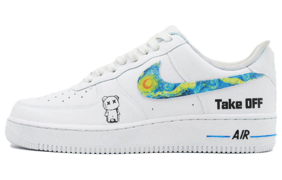 

Nike Кроссовки Air Force 1 с противоскользящими амортизаторами и износостойкими свойствами, низкие для скейтбординга, мужские, белые