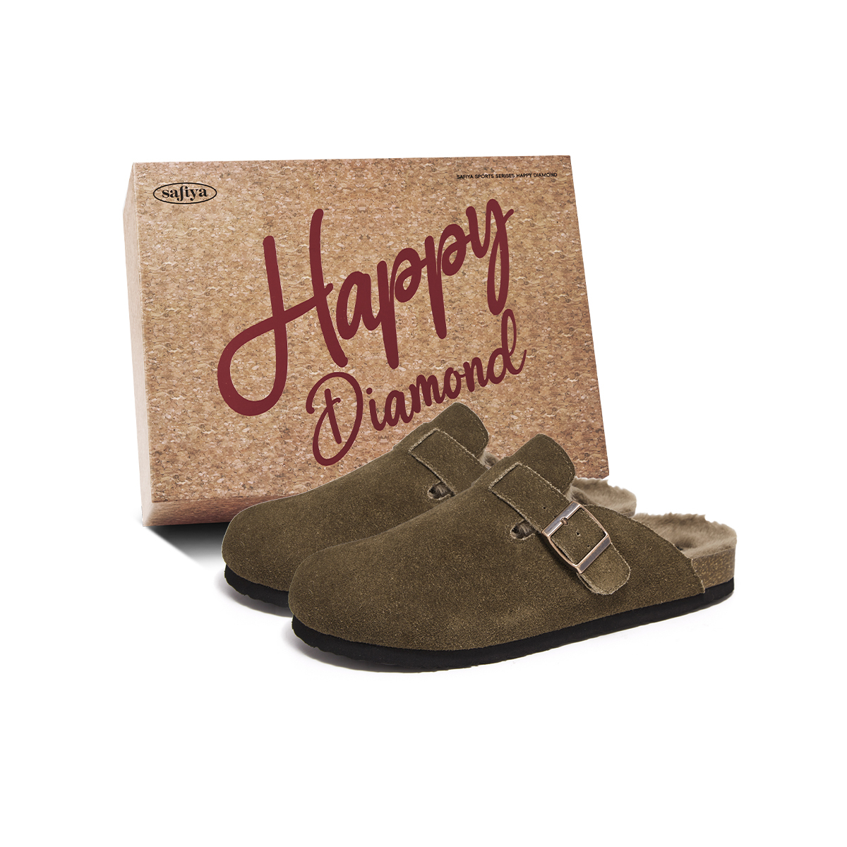 

Тапочки с закрытым носком унисекс SAFIYA, оливковый зеленый[fleece-lined]