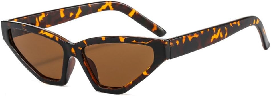 

MUTYNE Популярные модные солнцезащитные очки «кошачий глаз» для женщин, ретро-треугольные, разноцветные, с защитой от УФ-излучения UV400, для мужчин, зеленые и фиолетовые, Leopard Tea