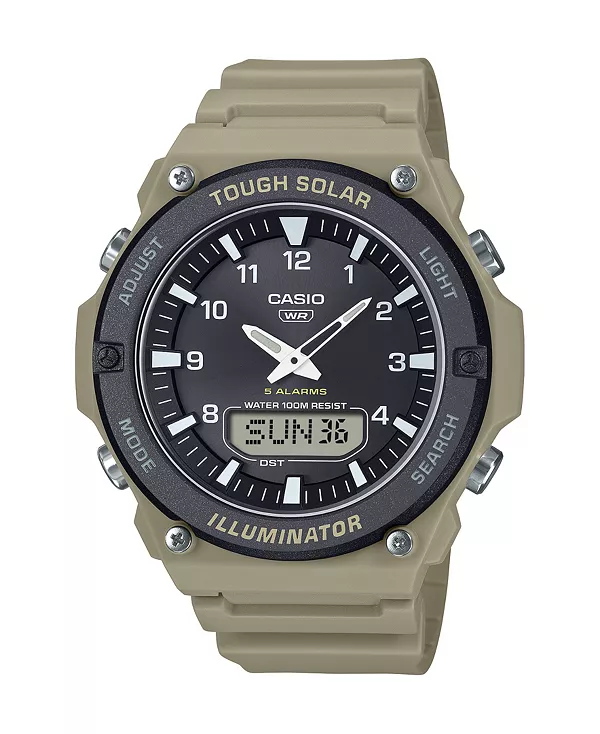 

Мужские аналоговые часы из светло-коричневой смолы, 52,5 мм Casio, tan