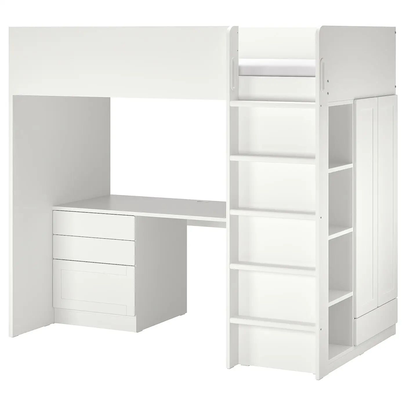 

Кровать-чердак SMÅSTAD IKEA, 90x200 см, цвет white with frame