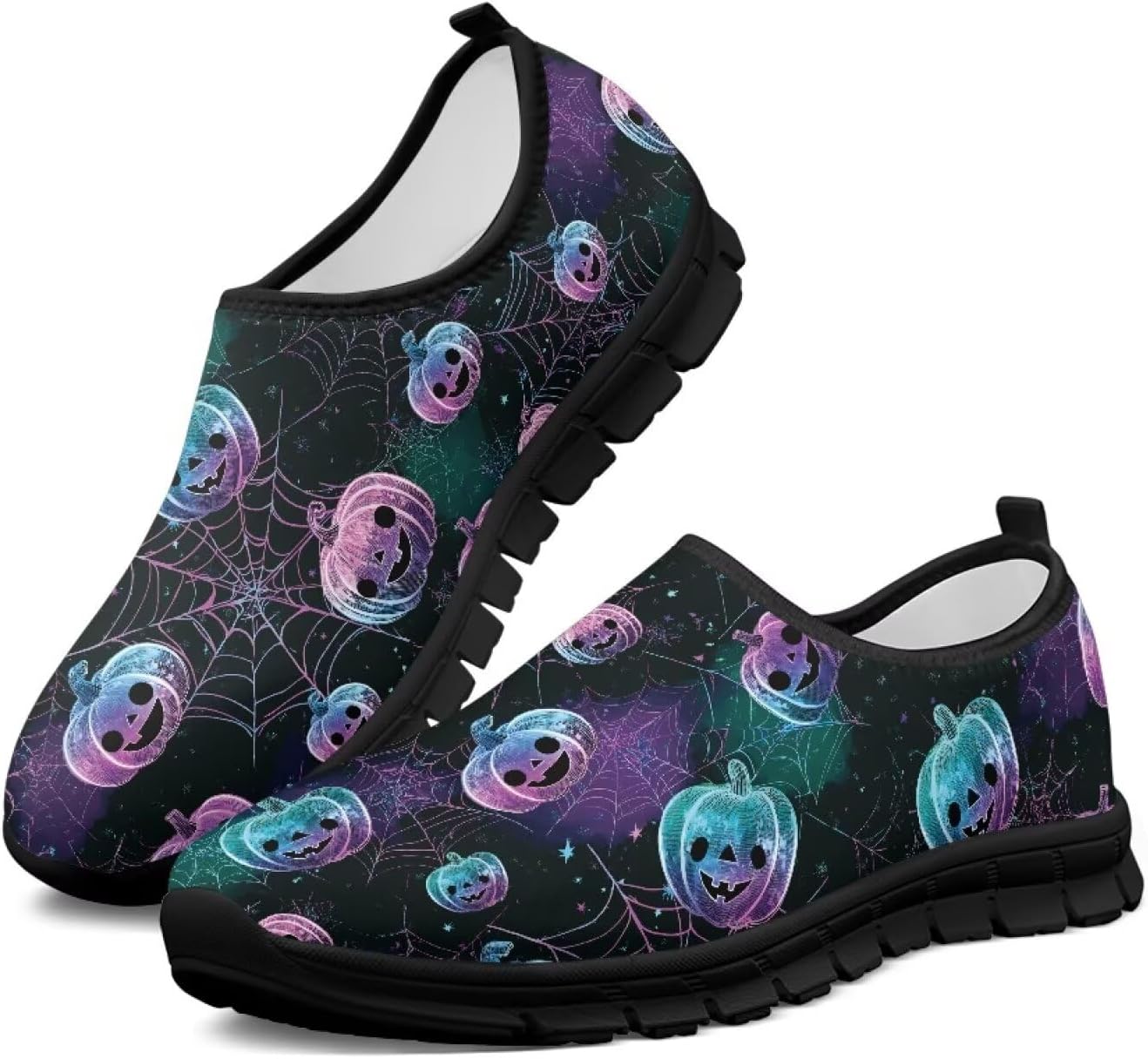 

Женские кроссовки широкого размера для бега по дороге, ультралегкие теннисные кроссовки для тренажерного зала, тренировок и ходьбы Chririnla, Psychedelic Pumpkin Ghost Face