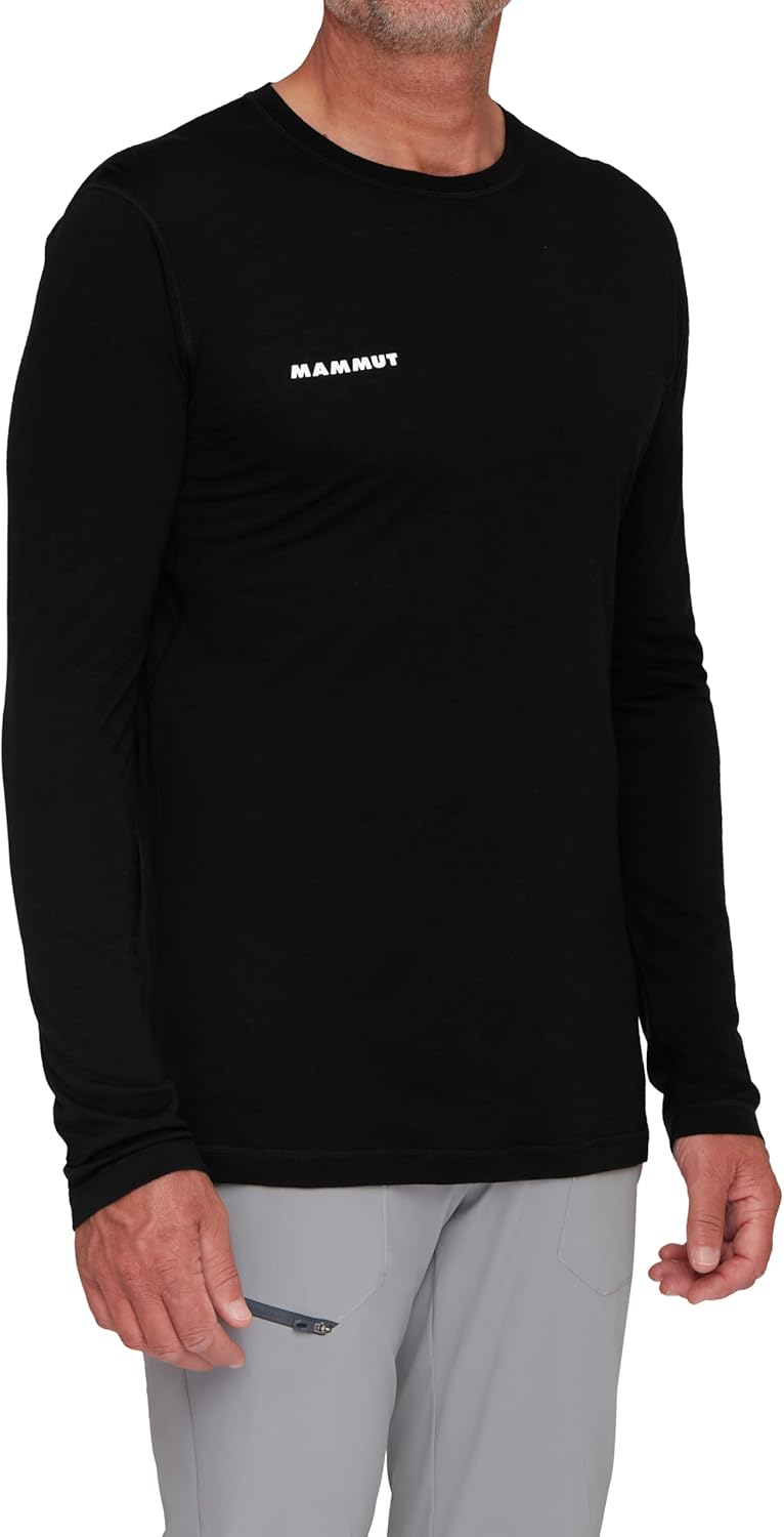 

Мужская футболка с длинным рукавом из шерсти Tree Wool First Layer 1016-01690 Mammut, черный