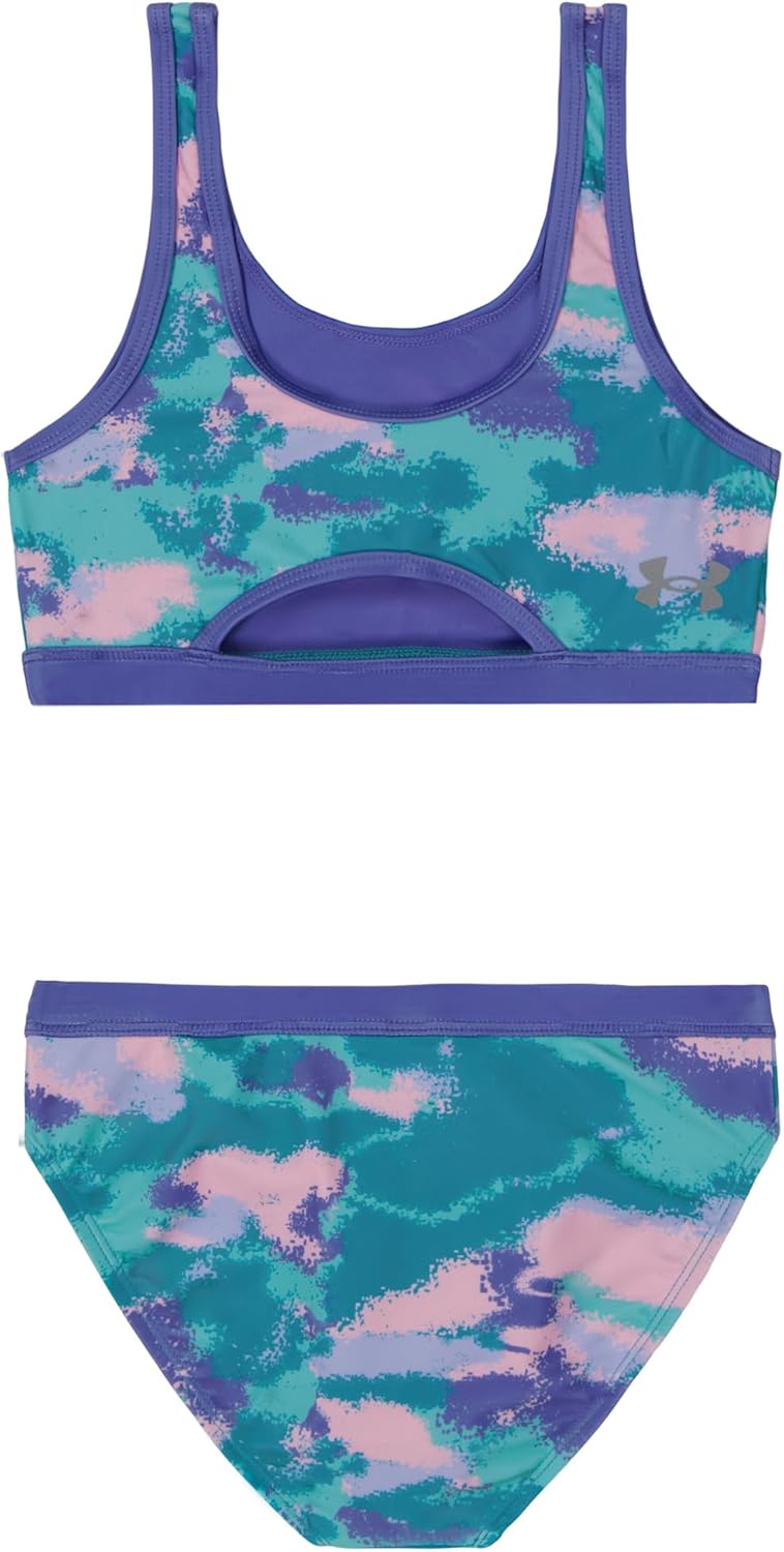 Комплект бикини для девочек Under Armour Girls из двух частей, Radial Turq Camo — фото 2