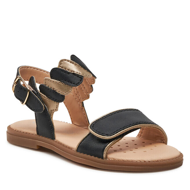 Сандалии Geox J Sandal Karly Girl J4535G 054AJ C0531 M Black/Platinum, черный — фото 2