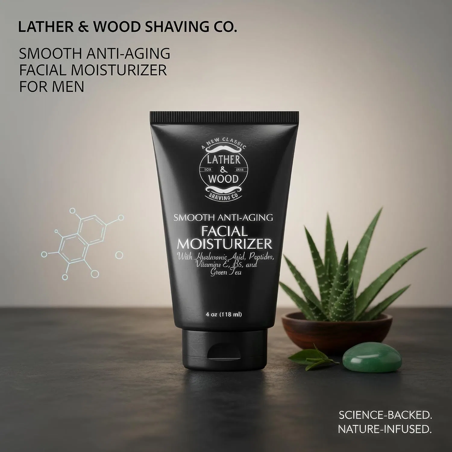 Крем для лица Lather & Wood Shaving Co — Дневной для мужчин , , без отдушки, 118 мл — фото 2
