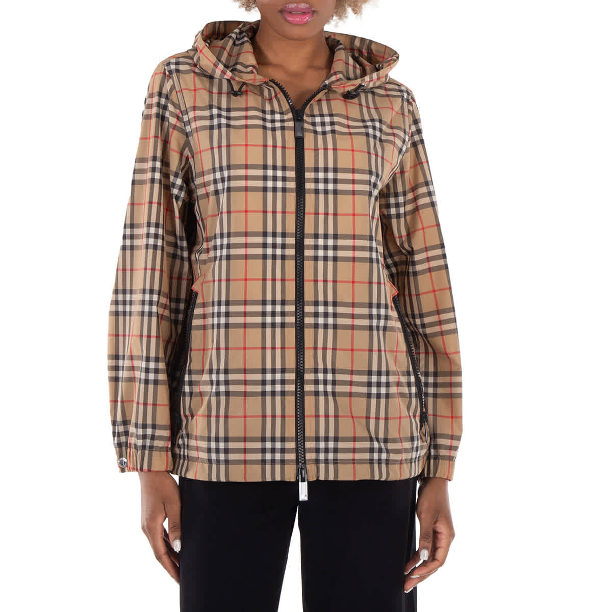 Куртка Burberry Vintage Check с капюшоном и завязками, бежевый — фото 2