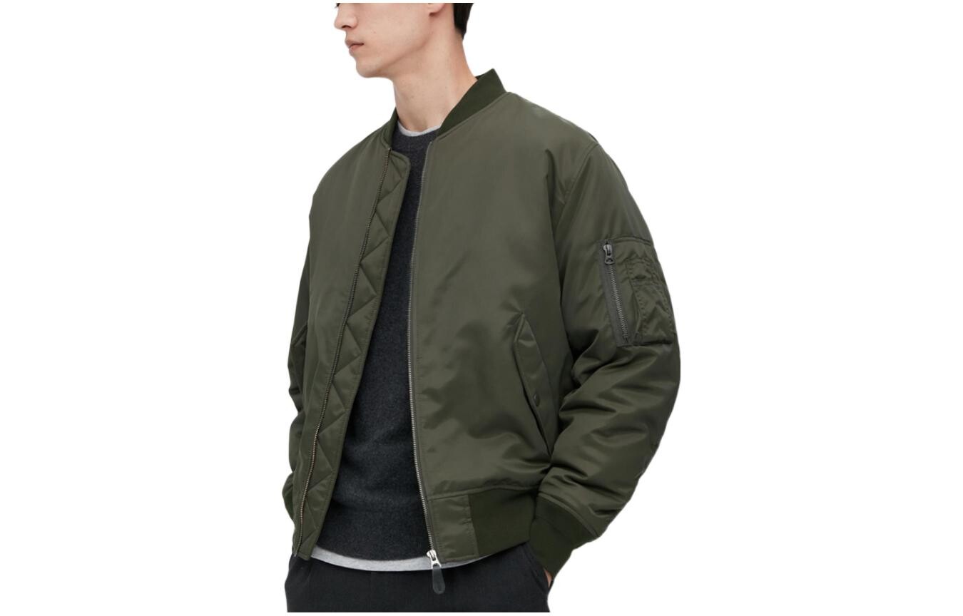 Куртка-бомбер Uniqlo MA-1 Unisex, 57 темно-оливковый — фото 3