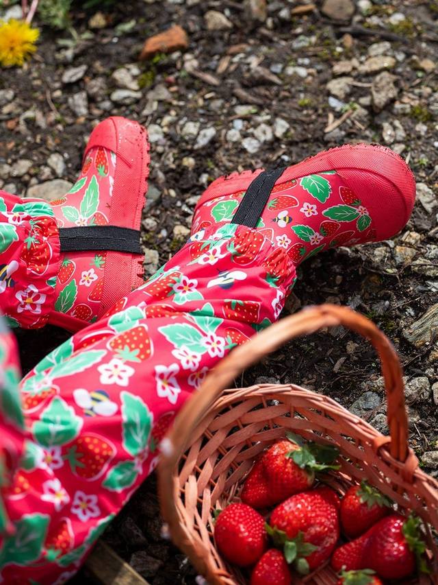 Детские короткие резиновые сапоги Frugi, Pink/Multi — фото 3
