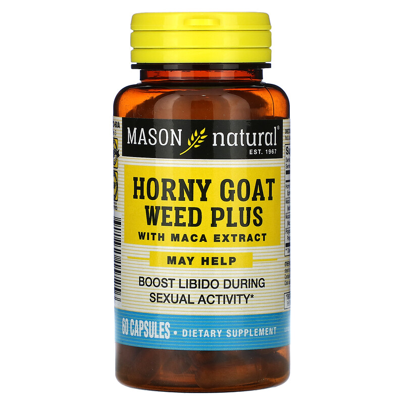 

Mason Natural, Экстракт горянки крупноцветковой, с экстрактом маки, 60 капсул