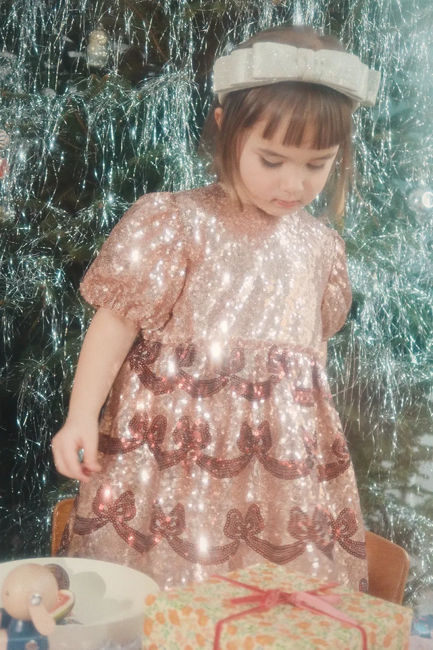 

Платье для маленькой девочки STARLA BOW WOW DRESS Konges Sløjd, золотой