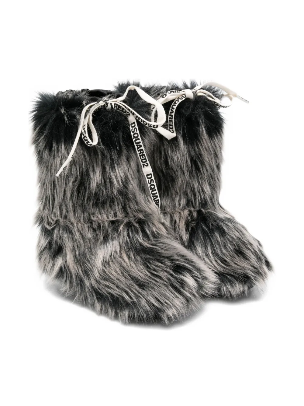 

Ботинки на шнуровке из искусственного меха DSQUARED2 KIDS, серый