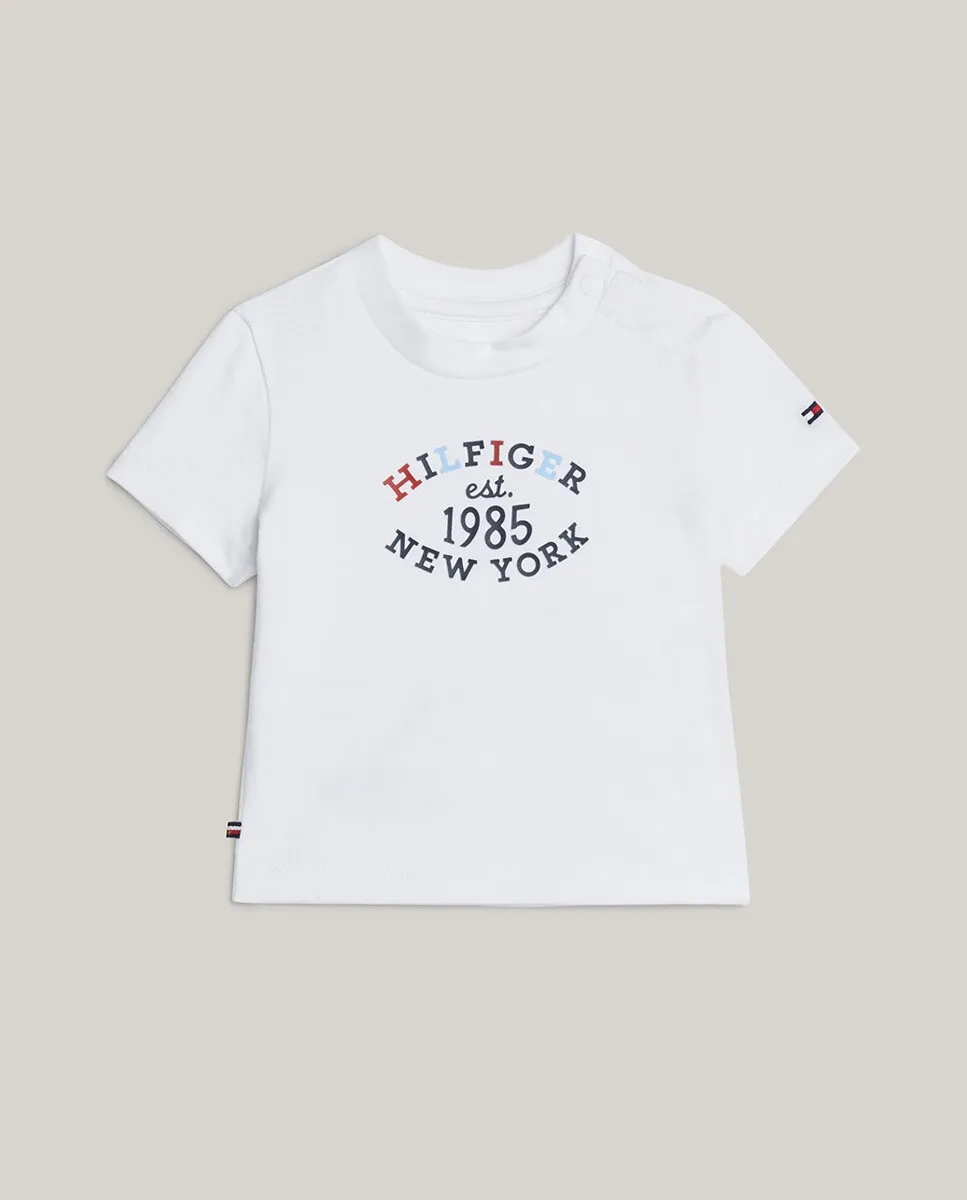 

Футболка с короткими рукавами для девочки с принтом Tommy Hilfiger, белый