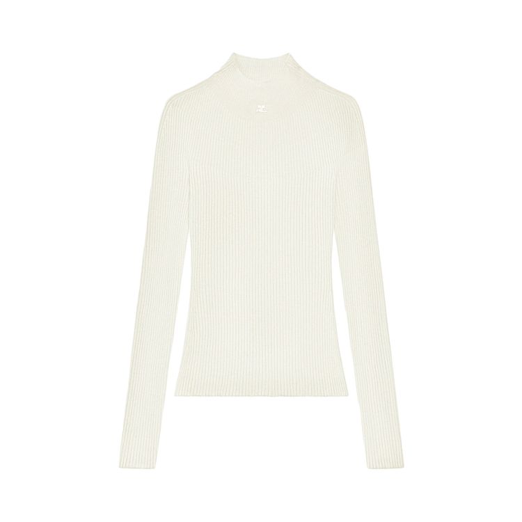 

Свитер Courrèges Mockneck Light Rib Sweater 'Heritage White', белый