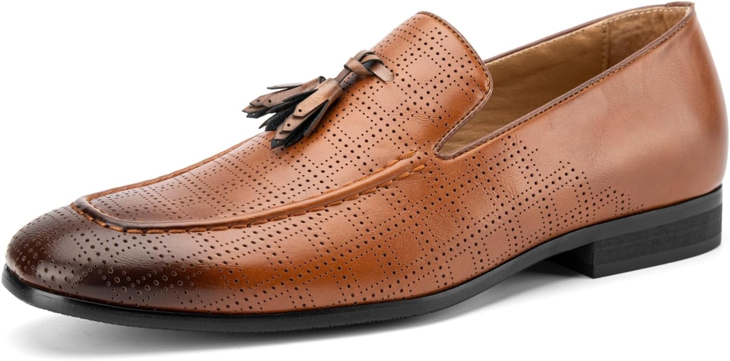 

Мужские лоферы JITAI Lindford с отделкой под шов и декоративной пряжкой, слипоны для вечеринок, Brown/08