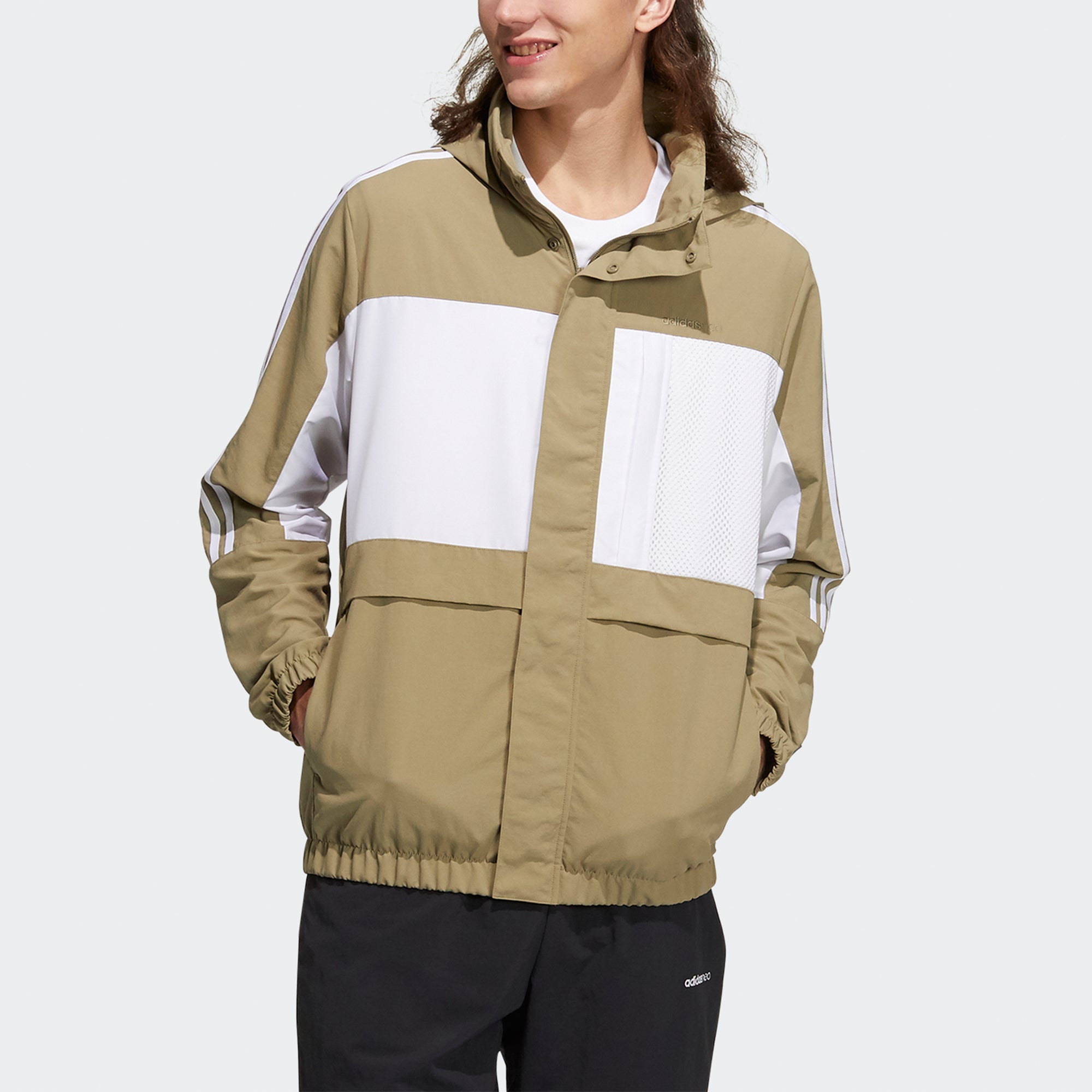 Куртка Men's adidas neo Sw Pck Hd Wb Casual Sports Detachable Jacket Olive H55263 — фото 2