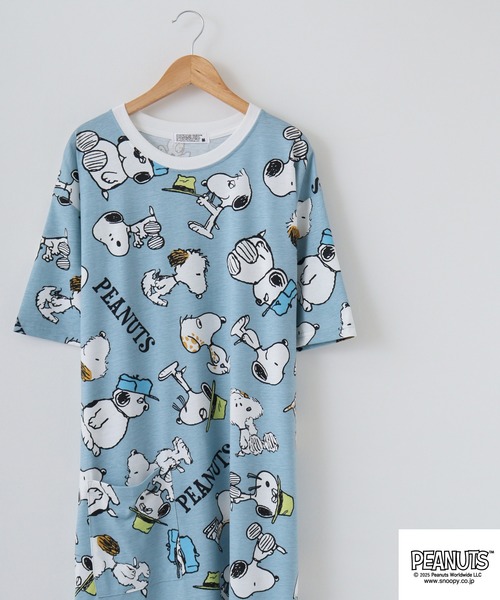 

Футболка PEANUTS, принт, свободный крой, сине-серый