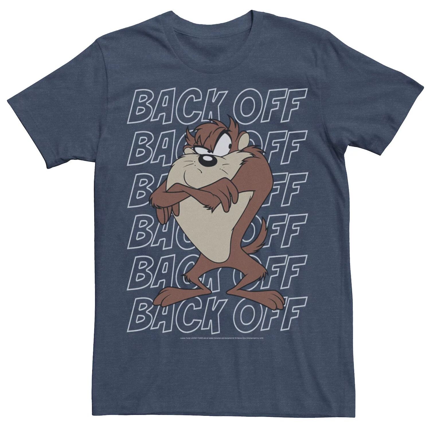 

Мужская футболка Looney Tunes Taz Back Off Stack с портретом Licensed Character