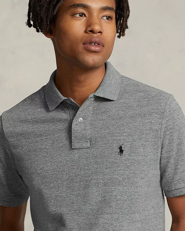 Классическая сетчатая рубашка-поло Polo Ralph Lauren, серый — фото 4