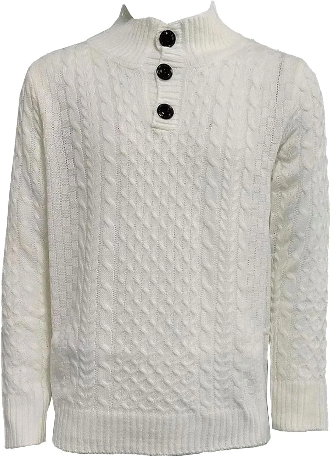 Мужской свитер с воротником-стойкой и пуговицами — фото 4