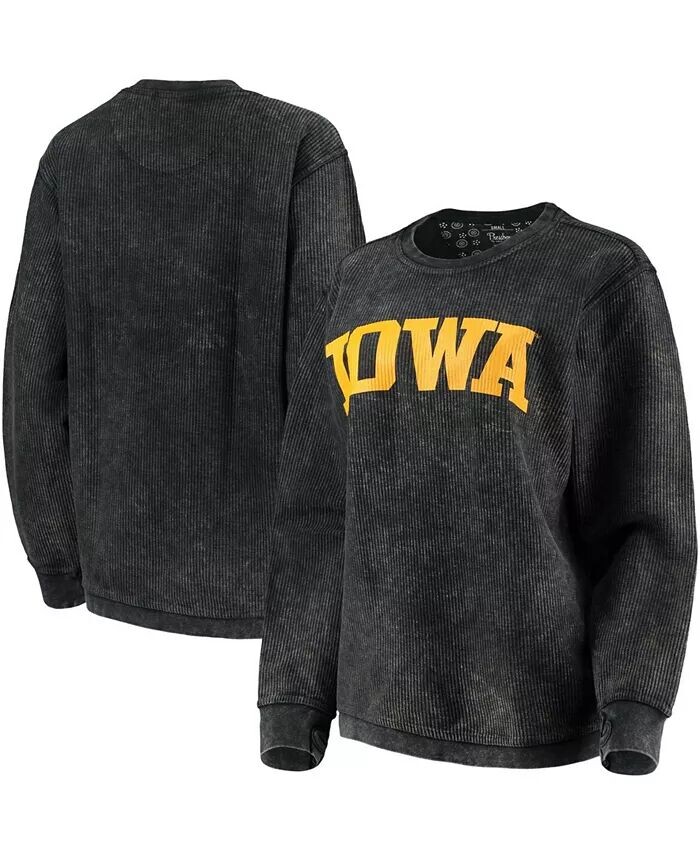 

Женский черный свитшот Iowa Hawkeyes с удобным шнурком в винтажном стиле, базовый пуловер с аркой Pressbox