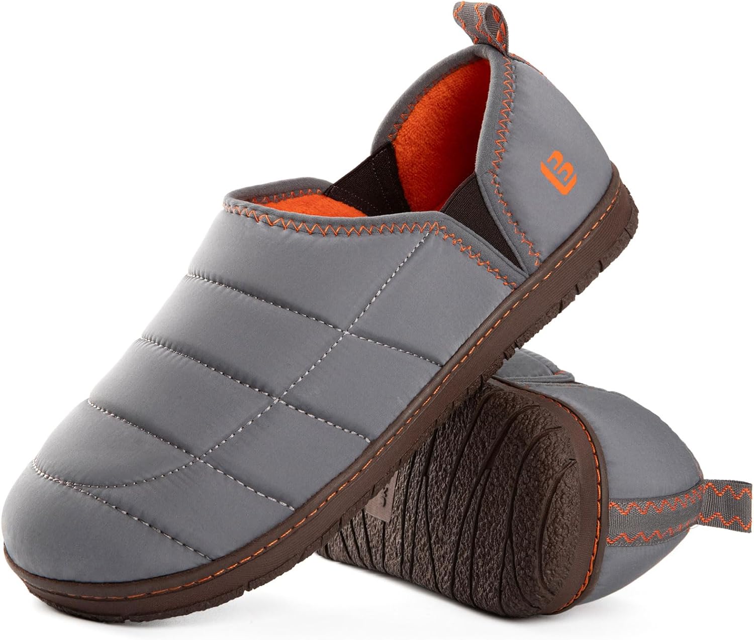 

Мужские тапочки LongBay двухцветные с теплой подошвой из мемори-пены, домашние тапочки для спальни, светло-серый