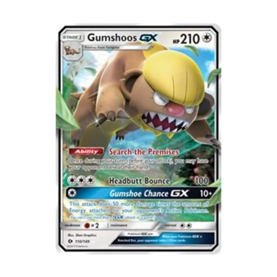 

CCG Gumshoos GX (UR) #110 (голографическая), Pokemon - Sun & Moon Base Set - Singles