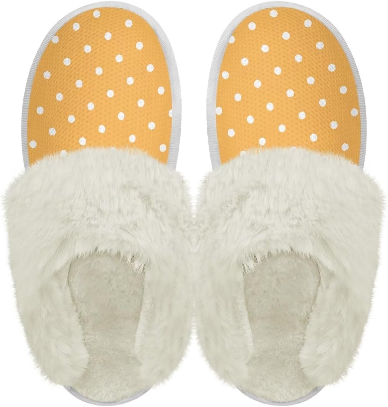 

Хлопковые тапочки с пушистыми краями, домашние тапочки для дома и улицы, хлопковые тапочки унисекс Pjheqoxe, Dot Pattern