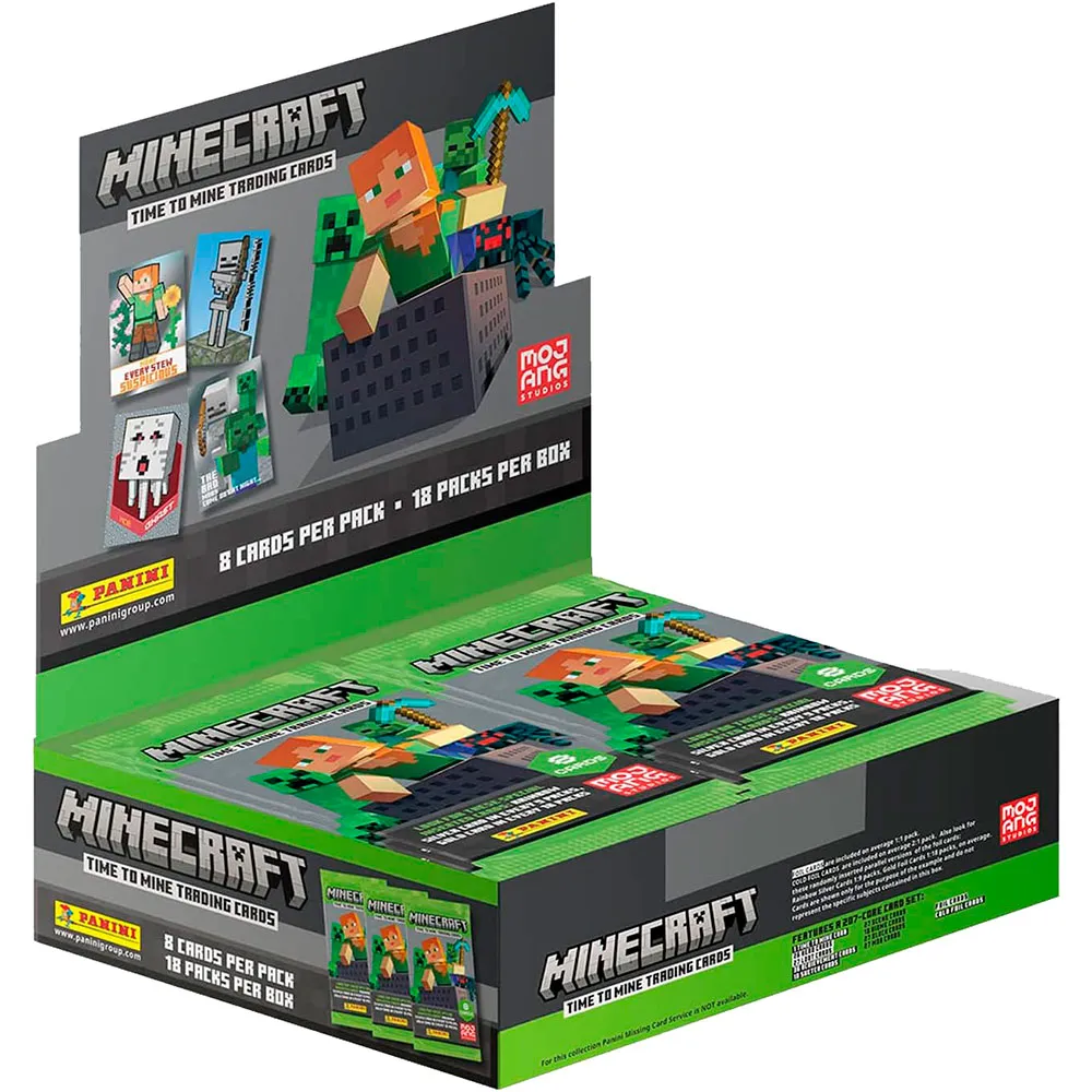 

Коллекционные карточки Panini Minecraft 2 TC на английском языке, 18 пачек, зеленый