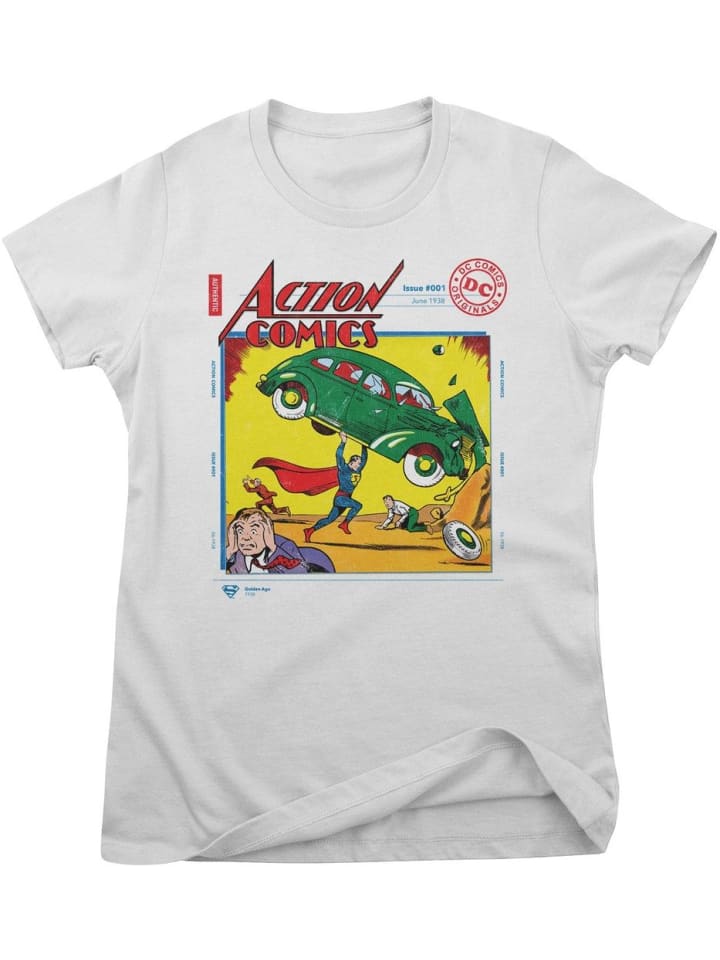 

Футболка Superman in Action Comics Issue 001 Girly Tee белого цвета Superman, Белый, Футболка Superman in Action Comics Issue 001 Girly Tee белого цвета Superman