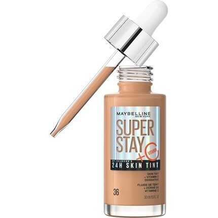 

Тинт-тональная основа Maybelline Super Stay Skin с витамином С, стойкая до 24 часов, веганская формула, оттенок 36, 30 мл Maybelline New York