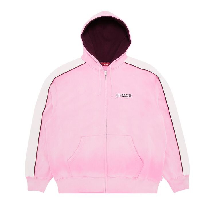 

Толстовка Supreme State Zip Up Hooded Sweatshirt Pink, розовый