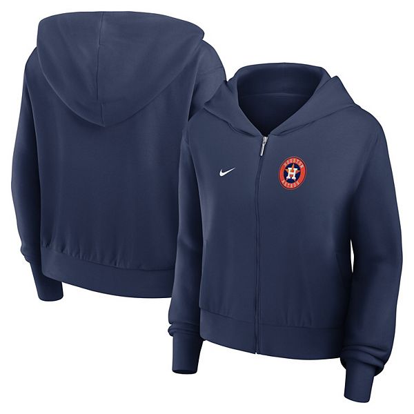 Женская худи с полной молнией cropped chill houston astros в темно-синем цвете Nike — фото 2