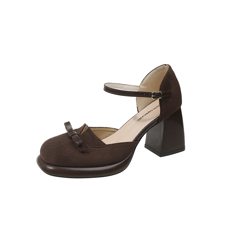 Alxnan Мэри Джейн туфли женские коричневые с коробкой, цвет Brown+Box — фото 2
