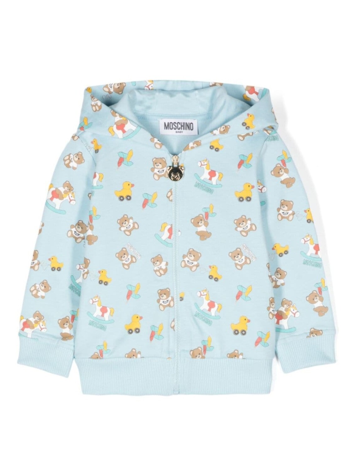 

Moschino Kids худи на молнии с принтом Teddy Bear, синий