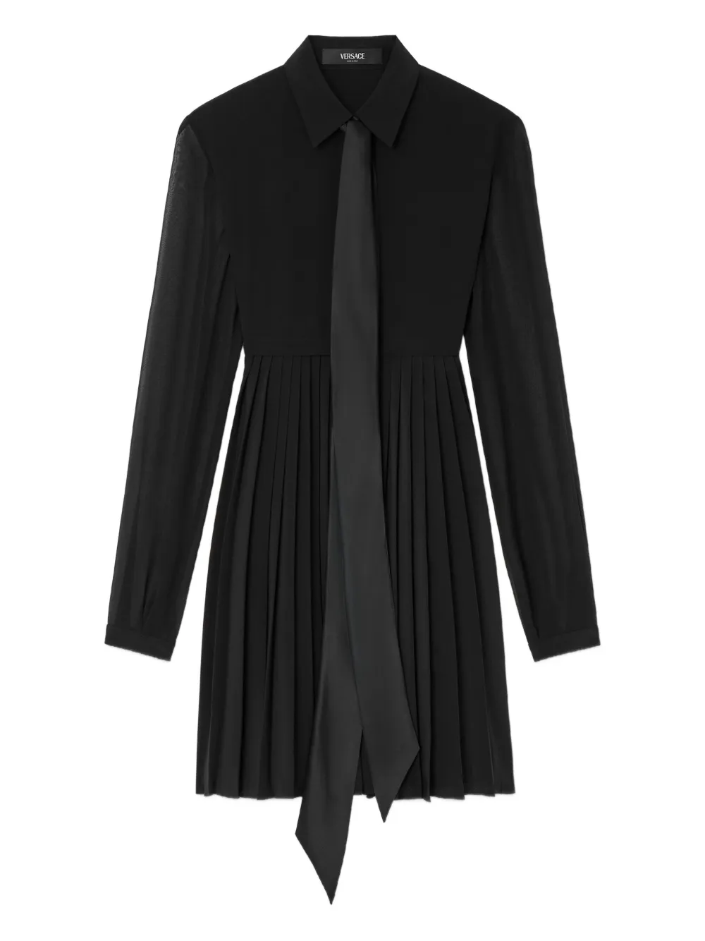 

Платье мини со складками VERSACE, черный