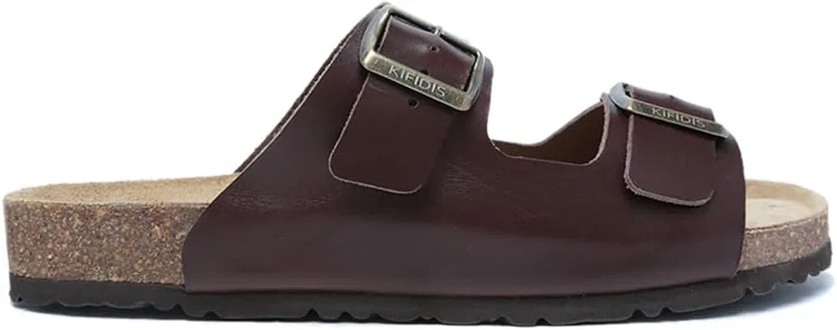 Кожаные сандалии Kifidis Soft Step K0765DE, сабо, мюли, удобная обувь, домашние тапочки, Dark Brown