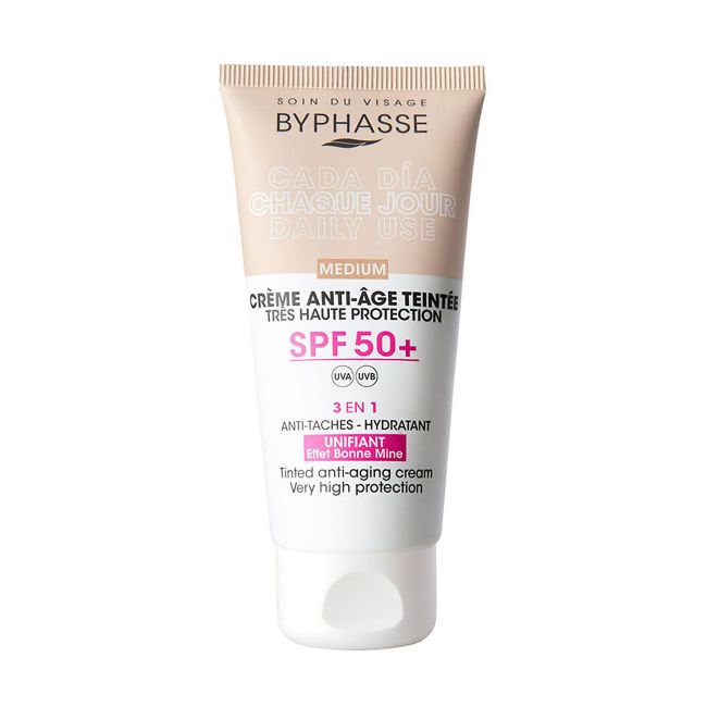 

3 в 1 spf50+ среднетональный защитный крем для лица Byphasse, 50 мл