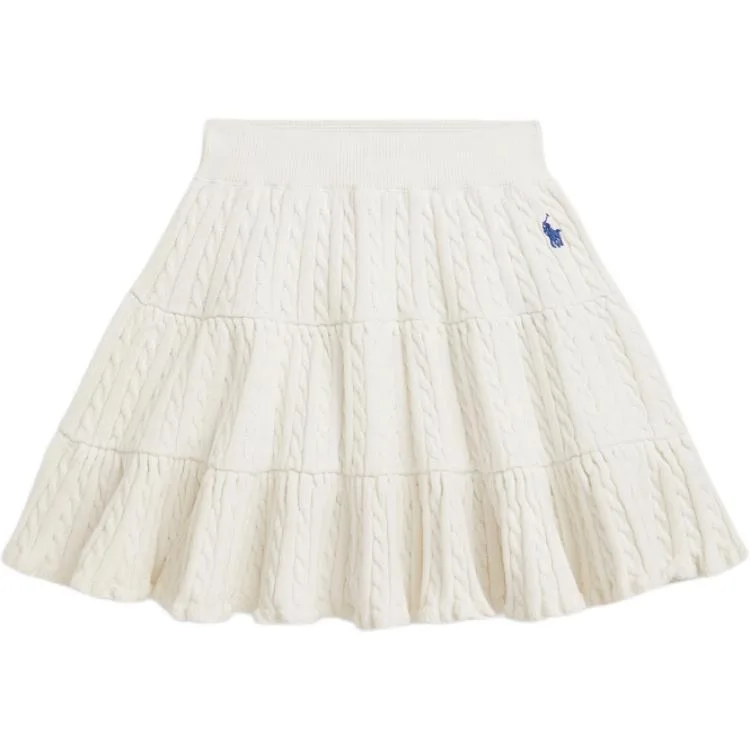 Однотонная умеренная юбка летняя Kids' Polo Ralph Lauren, washed белый