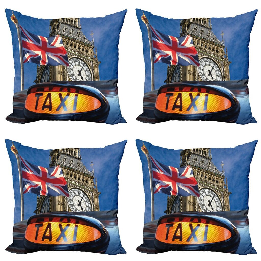 

ABAKUHAUS Набор чехлов для подушек Union Jack (4 предмета), Urban Country, современная двусторонняя цифровая печать, 40 x 40 см, многоцветный